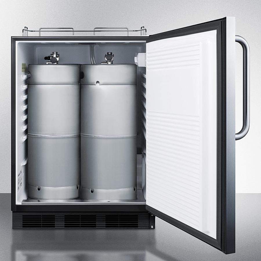 Summit Refrigeration + Cooling Summit Built-In Undercounter ADA Height Commercially Listed Kegerator in Stainless Steel for Outdoor Use, Tap Kit Not Included / SBC54OSBIADANK