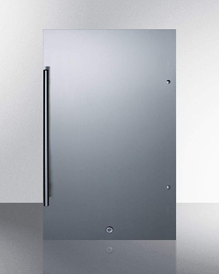 Summit Refrigeration + Cooling Summit Commercially Approved, ADA Compliant, ENERGY STAR Certified Outdoor All-Refrigerator for Built-In or Freestanding Use with a Shallow 17.25" Depth, Stainless Steel Door, and Front Lock / SPR196OSADA
