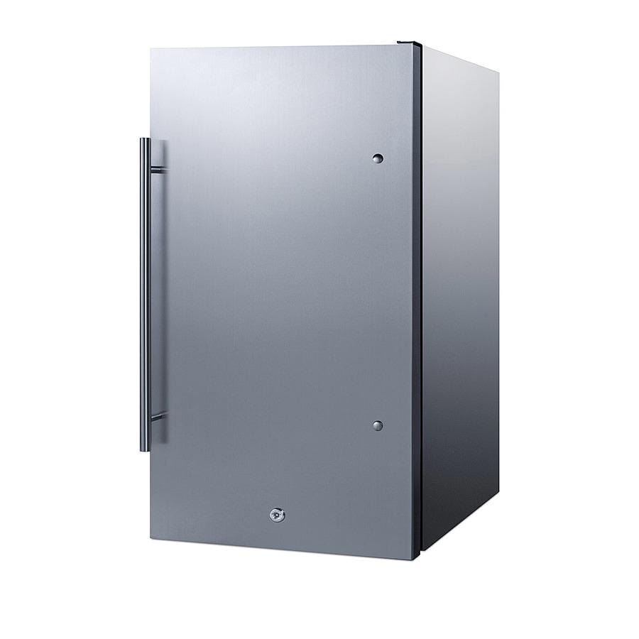 Summit Refrigeration + Cooling Summit Commercially Approved, ENERGY STAR Certified Outdoor All-Refrigerator for Built-In or Freestanding Use with a Shallow 17.25" Depth, Stainless Steel Door and Cabinet, and Front Lock / SPR196OSCSS