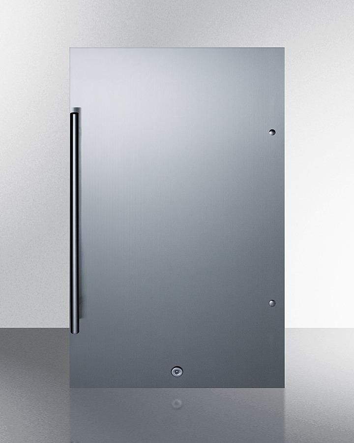 Summit Refrigeration + Cooling Summit Commercially Approved, ENERGY STAR Certified Outdoor All-Refrigerator for Built-In or Freestanding Use with a Shallow 17.25" Depth, Stainless Steel Door and Cabinet, and Front Lock / SPR196OSCSS