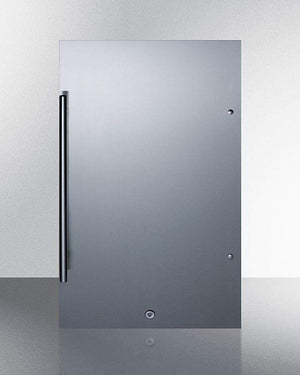 Summit Refrigeration + Cooling Summit Commercially Approved, ENERGY STAR Certified Outdoor All-Refrigerator for Built-In or Freestanding Use with a Shallow 17.25" Depth, Stainless Steel Door and Cabinet, and Front Lock / SPR196OSCSS