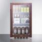 Summit Refrigeration + Cooling Summit Commercially Approved Indoor/Outdoor Beverage Cooler for Built-In or Freestanding Use with a Shallow 17.75" Depth, Panel-Ready Door Trim, Glass Door, and Stainless Steel Wrapped Cabinet / SPR489OSCSSPNR