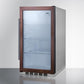 Summit Refrigeration + Cooling Summit Commercially Approved Indoor/Outdoor Beverage Cooler for Built-In or Freestanding Use with a Shallow 17.75" Depth, Panel-Ready Door Trim, Glass Door, and Stainless Steel Wrapped Cabinet / SPR489OSCSSPNR