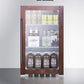 Summit Refrigeration + Cooling Summit Commercially Approved Indoor/Outdoor Beverage Cooler for Built-In or Freestanding Use with a Shallow 17.75" Depth, Panel-Ready Door Trim, Glass Door, and Black Cabinet / SPR489OSPNR