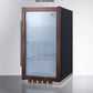 Summit Refrigeration + Cooling Summit Commercially Approved Indoor/Outdoor Beverage Cooler for Built-In or Freestanding Use with a Shallow 17.75" Depth, Panel-Ready Door Trim, Glass Door, and Black Cabinet / SPR489OSPNR
