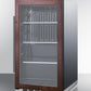 Summit Refrigeration + Cooling Summit Commercially Approved Indoor/Outdoor Beverage Cooler for Built-In or Freestanding Use with a Shallow 17.75" Depth, Panel-Ready Door Trim, Glass Door, Black Interior, and Stainless Steel Wrapped Cabinet / SPR488BOSCSSPNR