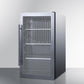 Summit Refrigeration + Cooling Summit Commercially Approved Outdoor Beverage Cooler for Built-In or Freestanding Use with a Shallow 17" Depth, Stainless Steel Cabinet, Seamless Stainless Steel Door Trim, Glass Door, Black Interior, Front of Unit Lock, and Dial Thermostat / SPR488BOSCSS