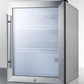 Summit Refrigeration + Cooling Summit Commercially Approved Outdoor Countertop Beverage Cooler Designed for the Display and Refrigeration of Beverages or Sealed Food, with Reversible Stainless Steel Trimmed Glass Door, Stainless Steel Wrapped Cabinet, and Front Lock / SPR314LOSCSS