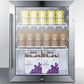 Summit Refrigeration + Cooling Summit Commercially Approved Outdoor Countertop Beverage Cooler Designed for the Display and Refrigeration of Beverages or Sealed Food, with Reversible Stainless Steel Trimmed Glass Door, Stainless Steel Wrapped Cabinet, and Front Lock / SPR314LOSCSS