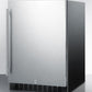 Summit Refrigeration + Cooling Summit Outdoor All-Refrigerator for Built-In Use, with Lock, Digital Thermostat, Black Cabinet, and Stainless Steel Door / SPR627OS