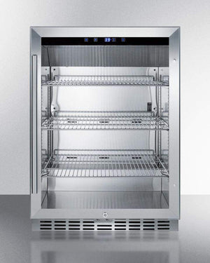 Summit Refrigeration + Cooling Summit Outdoor Built-In Undercounter Commercial Glass Door Beverage Center Designed for the Display and Refrigeration of Beverages and Sealed Food, with Stainless Steel Interior and Exterior Cabinet / SCR611GLOS