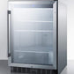 Summit Refrigeration + Cooling Summit Outdoor Built-In Undercounter Commercial Glass Door Beverage Center Designed for the Display and Refrigeration of Beverages and Sealed Food, with Stainless Steel Interior and Exterior Cabinet / SCR611GLOS