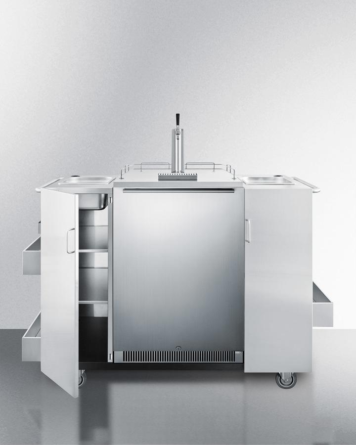 Summit Refrigeration + Cooling Summit Outdoor Stainless Steel Serving Cart with SBC678OS Beer Cooler Included / CartOSBC