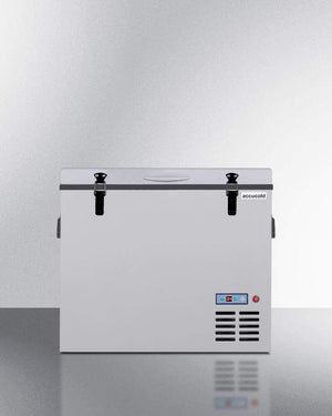 Summit Refrigeration + Cooling Summit Portable 12/24V Cooler for Residential Use with an Insulated Cover, Interior Wire Basket, and Side Handles / SPRF56