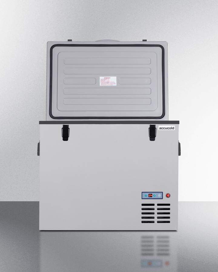 Summit Refrigeration + Cooling Summit Portable 12/24V Cooler for Residential Use with an Insulated Cover, Interior Wire Basket, and Side Handles / SPRF56