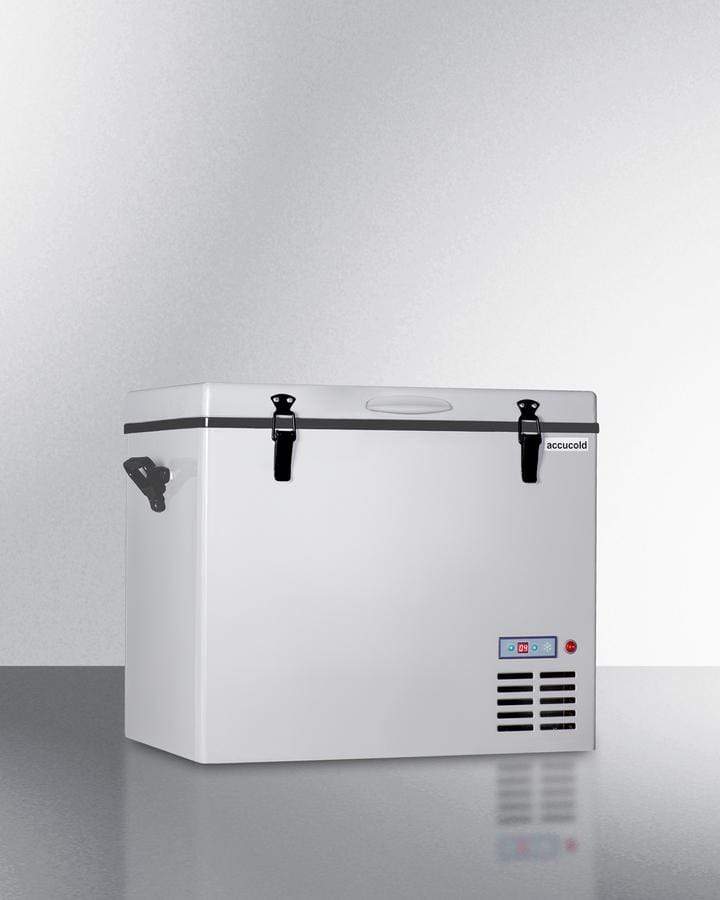 Summit Refrigeration + Cooling Summit Portable 12/24V Cooler for Residential Use with an Insulated Cover, Interior Wire Basket, and Side Handles / SPRF56