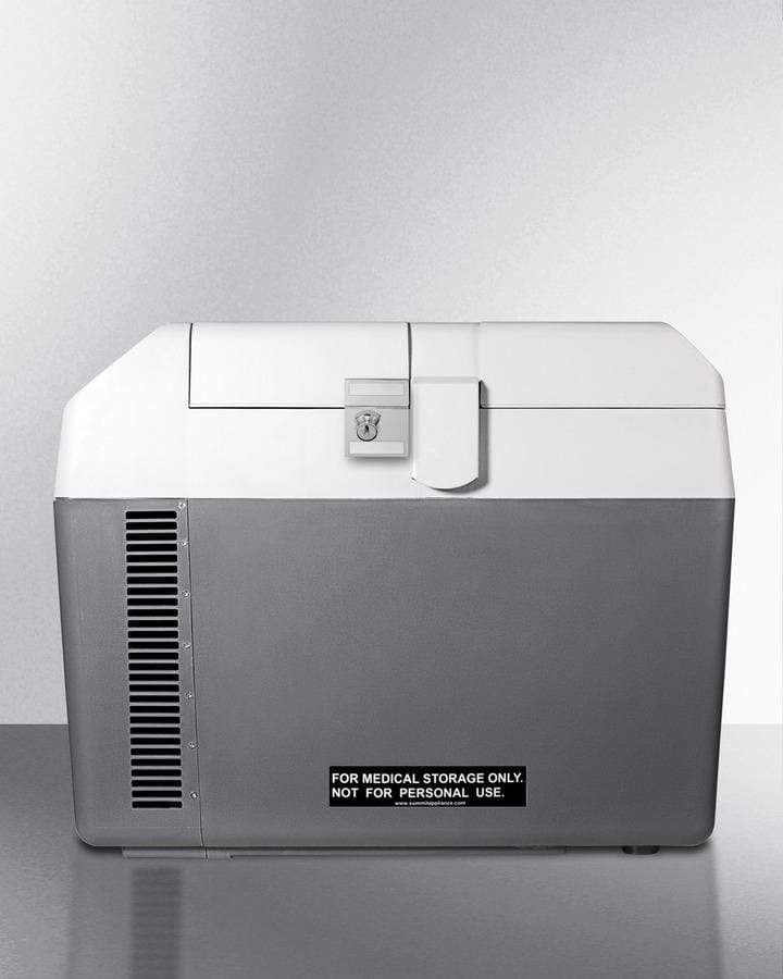 Summit Refrigeration + Cooling Summit Portable 12V/24V Cooler Capable of Operation as Refrigerator (2-8°C) or Freezer (-15°C), with Factory-Installed Lock and Collapsible Trolley / SPRF26M