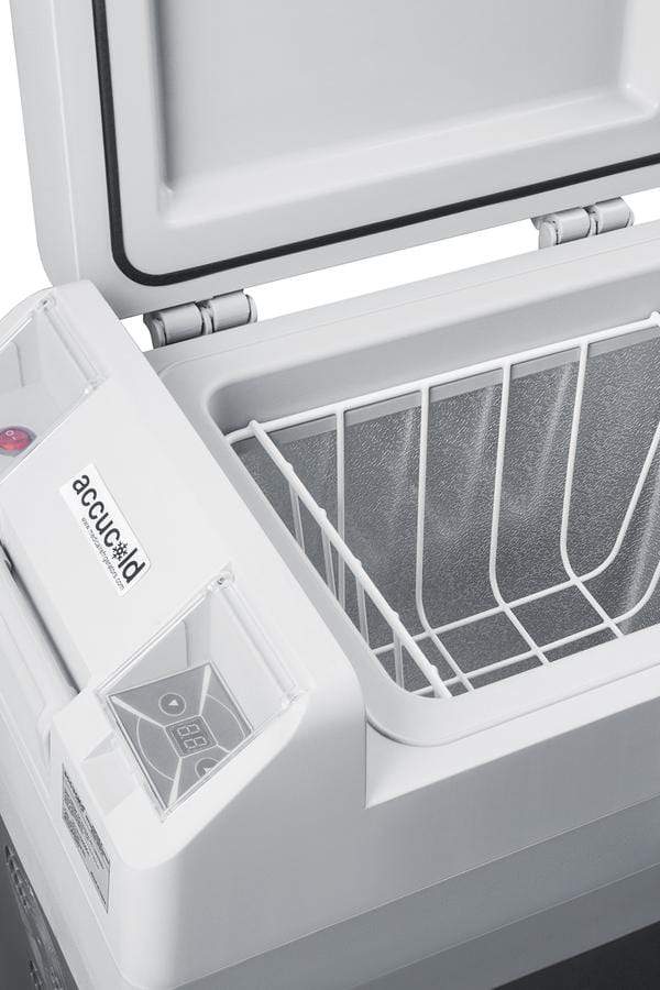 Summit Refrigeration + Cooling Summit Portable 12V/24V Cooler Capable of Operation as Refrigerator (2-8°C) or Freezer (-15°C), with Factory-Installed Lock, Strap Handle, and Four Pre-Installed Wheels / SPRF36M2