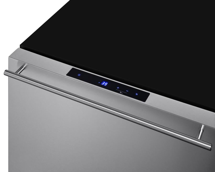 Summit Refrigeration + Cooling Summit Single Drawer All-Refrigerator Approved For Outdoor, Residential, and Commercial Use, Built-In Capable or Freestanding, with Digital Thermostat, Frost-Free Operation, and Panel-Ready Stainless Steel Drawer / FF1DSS
