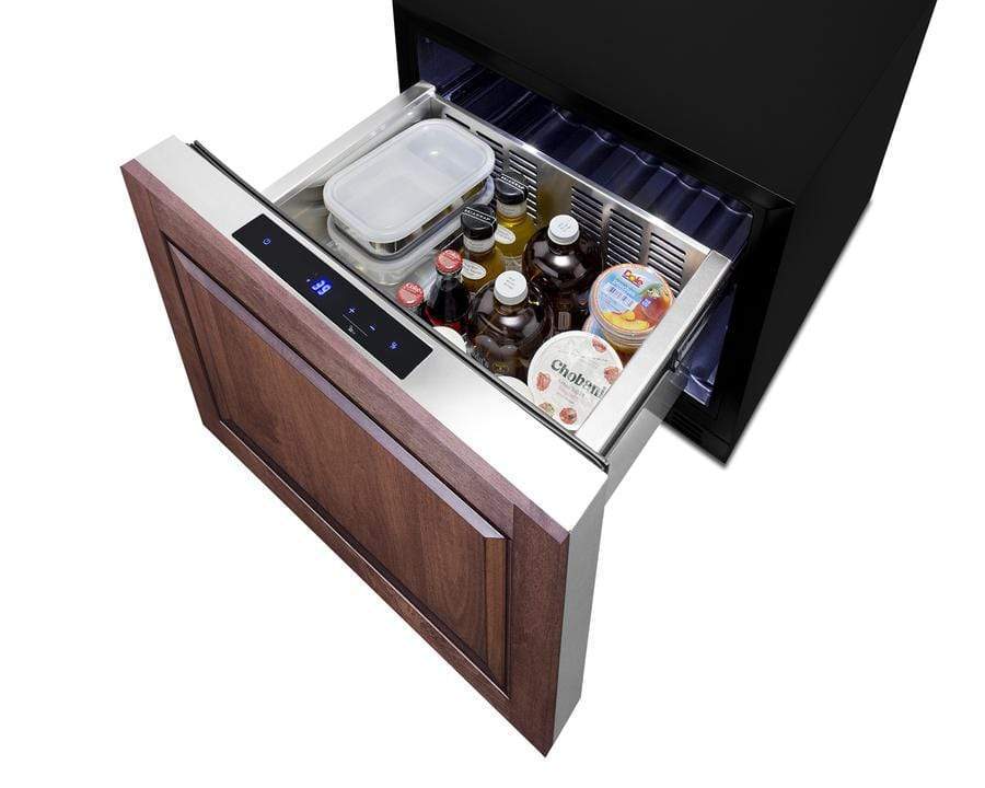 Summit Refrigeration + Cooling Summit Single Drawer All-Refrigerator Approved For Outdoor, Residential, and Commercial Use, Built-In Capable or Freestanding, with Digital Thermostat, Frost-Free Operation, and Panel-Ready Stainless Steel Drawer / FF1DSS