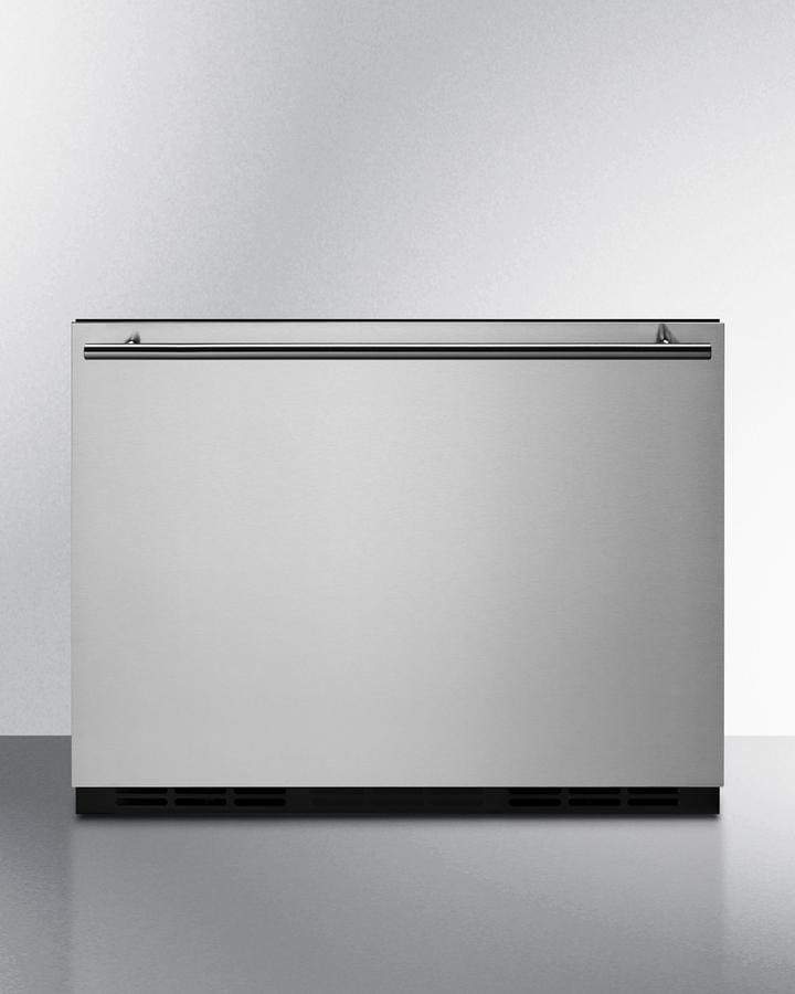 Summit Refrigeration + Cooling Summit Single Drawer All-Refrigerator Approved For Outdoor, Residential, and Commercial Use, Built-In Capable or Freestanding, with Digital Thermostat, Frost-Free Operation, and Panel-Ready Stainless Steel Drawer / FF1DSS