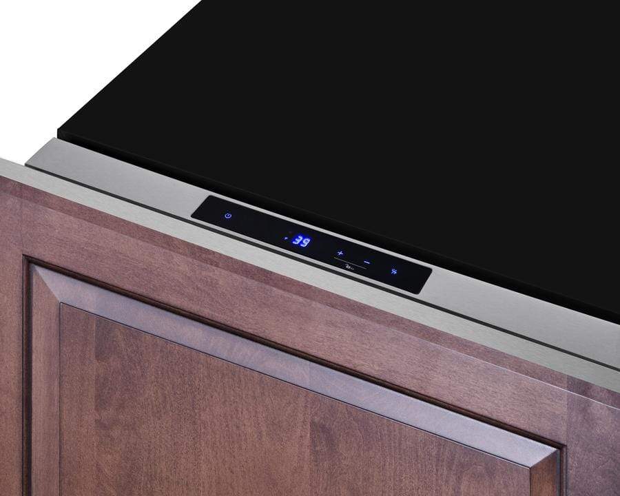 Summit Refrigeration + Cooling Summit Single Drawer All-Refrigerator Approved for Outdoor, Residential & Commercial Use, Built-In Capable or Freestanding, w/ Digital Thermostat, Frost-Free Operation & Panel-Ready SS Drawer w/ Oversized Front for Use in 24" Wide Spaces / FF1DSS24