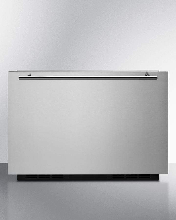 Summit Refrigeration + Cooling Summit Single Drawer All-Refrigerator Approved for Outdoor, Residential & Commercial Use, Built-In Capable or Freestanding, w/ Digital Thermostat, Frost-Free Operation & Panel-Ready SS Drawer w/ Oversized Front for Use in 24" Wide Spaces / FF1DSS24