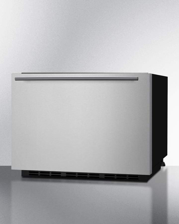 Summit Refrigeration + Cooling Summit Single Drawer All-Refrigerator Approved for Outdoor, Residential & Commercial Use, Built-In Capable or Freestanding, w/ Digital Thermostat, Frost-Free Operation & Panel-Ready SS Drawer w/ Oversized Front for Use in 24" Wide Spaces / FF1DSS24
