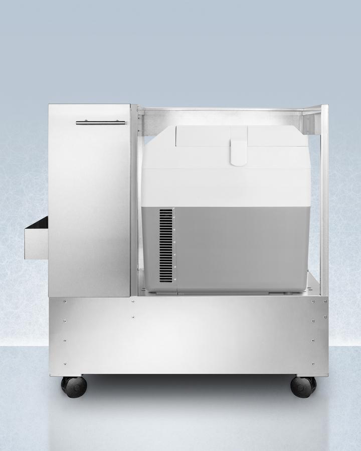 Summit Refrigeration + Cooling Summit Stainless Steel Rolling Cart with Portable 12/24V Vaccine Refrigerator/Freezer / Ships Fully Assembled / SPRF36CART