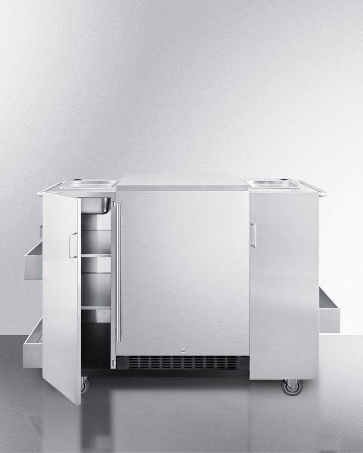 Summit Refrigeration + Cooling Summit Stainless Steel Serving Cart with SPR627OS Outdoor Refrigerator / CartOSRF