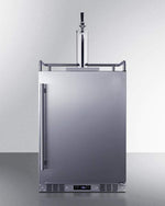 Summit Summit 24" Wide Commercial Indoor/Outdoor Single Tap Beer Dispenser for Built-In or Freestanding Use with Stainless Steel Exterior, Caster Set, and Tap Locks / BC74OSCOM