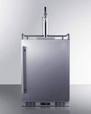 Summit Summit 24" Wide Commercial Indoor/Outdoor Single Tap Beer Dispenser for Built-In or Freestanding Use with Stainless Steel Exterior, Caster Set, and Tap Locks / BC74OSCOM