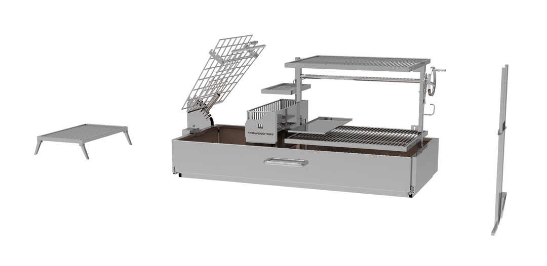 Tagwood Grills Tagwood BBQ Argentine Santa Maria Wood Fire & Charcoal Built-In Grill | 867sq. in. of total grilling area with Clamp Grill | BBQ28SS