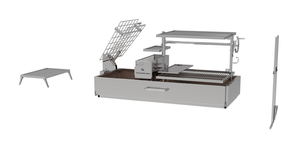 Tagwood Grills Tagwood BBQ Argentine Santa Maria Wood Fire & Charcoal Built-In Grill | 867sq. in. of total grilling area with Clamp Grill | BBQ28SS