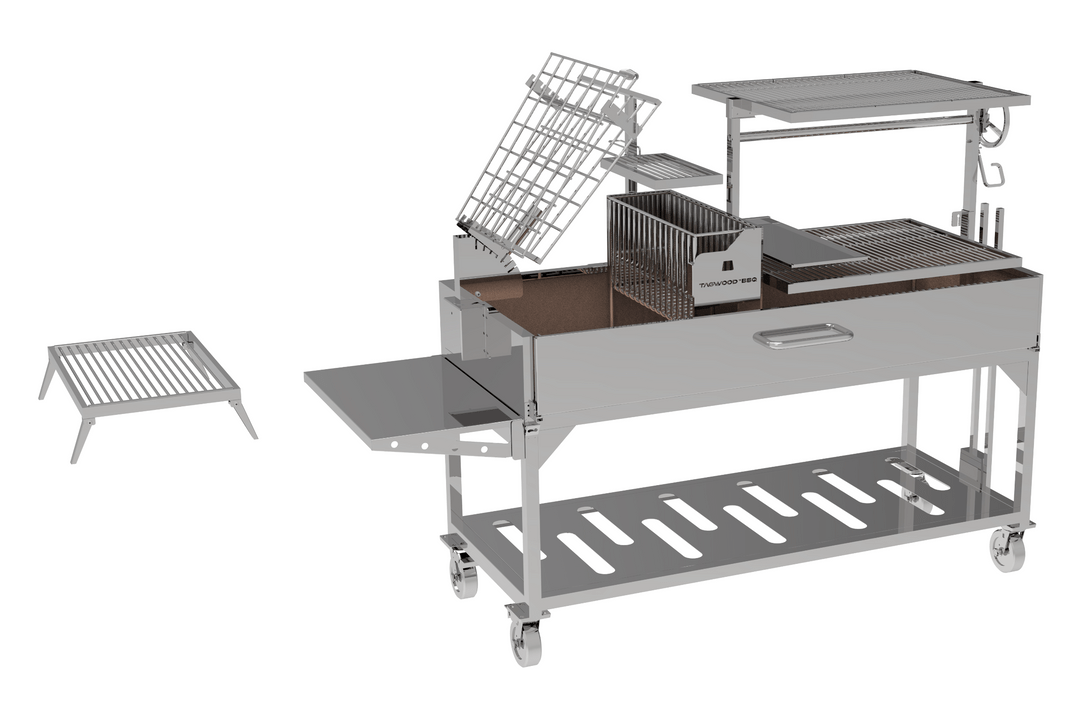 Tagwood Grills Tagwood BBQ Argentine Santa Maria Wood Fire & Charcoal Freestanding Grill | 1,052.1 sq. in. of total grilling area | BBQ26SS