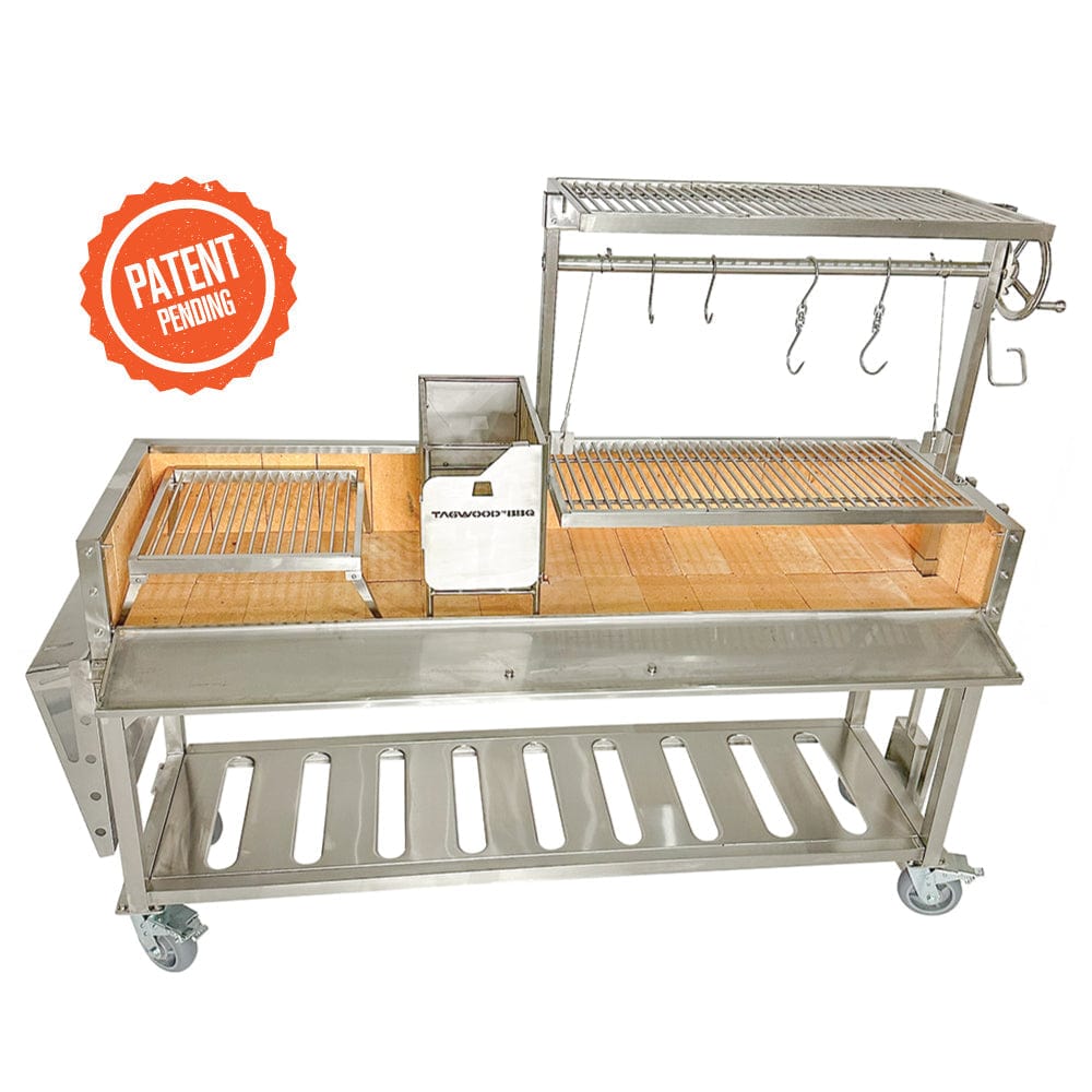 Tagwood Grills Tagwood BBQ Argentine Santa Maria Wood Fire & Charcoal Freestanding with Clamp Grill | 825 sq. in. of total grilling area | BBQ06SS