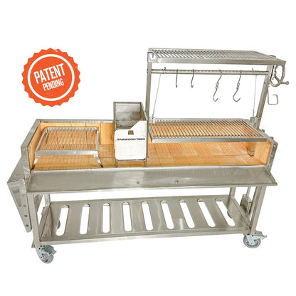 Tagwood Grills Tagwood BBQ Argentine Santa Maria Wood Fire & Charcoal Freestanding with Clamp Grill | 825 sq. in. of total grilling area | BBQ06SS
