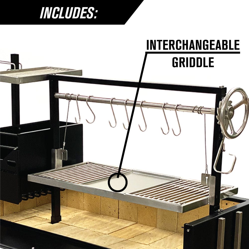 Tagwood Grills Tagwood BBQ Chief Series Argentine Santa Maria Wood Fire & Charcoal Freestanding Grill 1/8 Thickness | 714 sq. in. of total grilling area | BBQ03SI