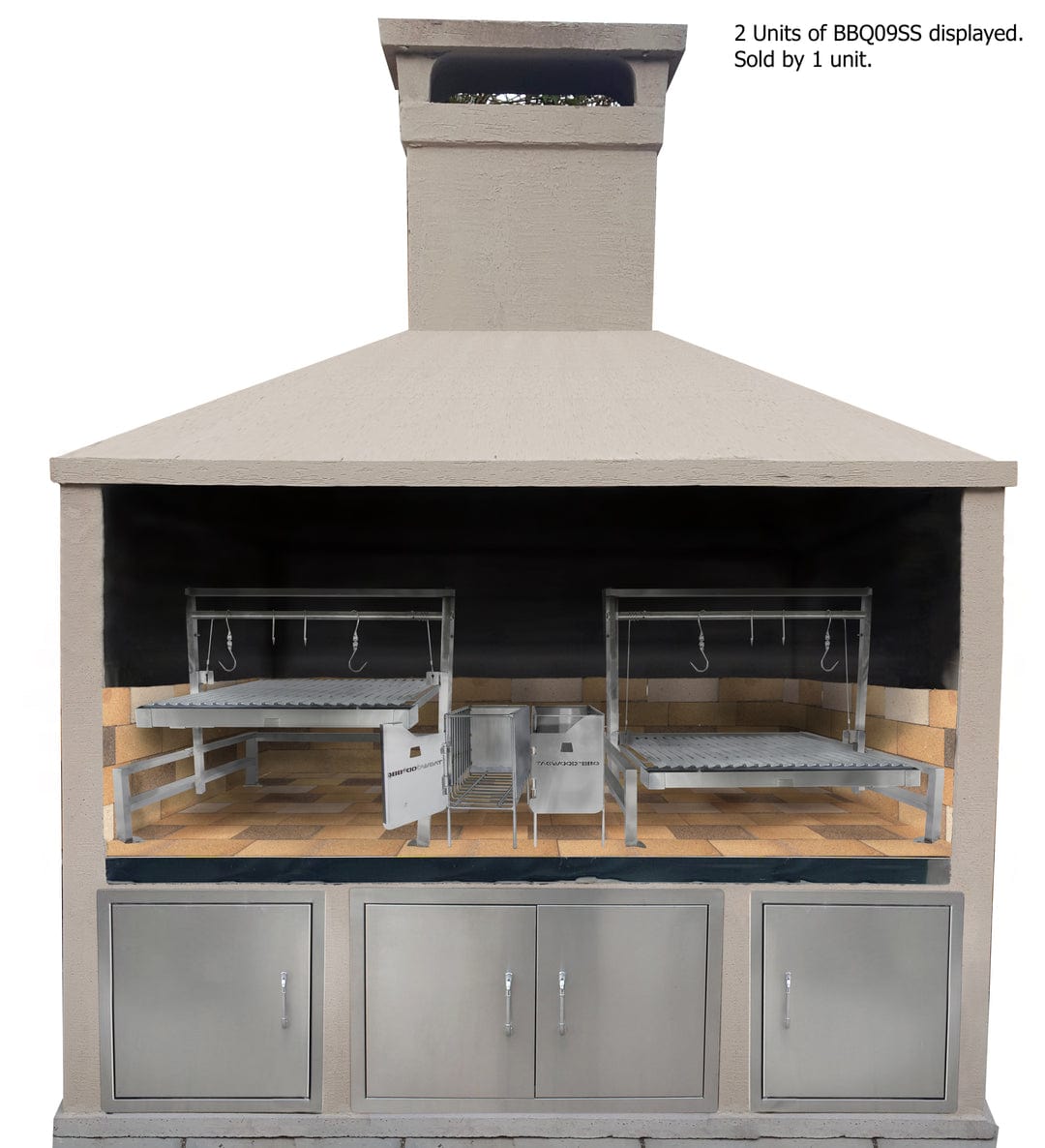 Tagwood Grills Tagwood BBQ Insert Style Argentine Santa Maria Wood Fire & Charcoal Built-in Grill | BBQ09SS