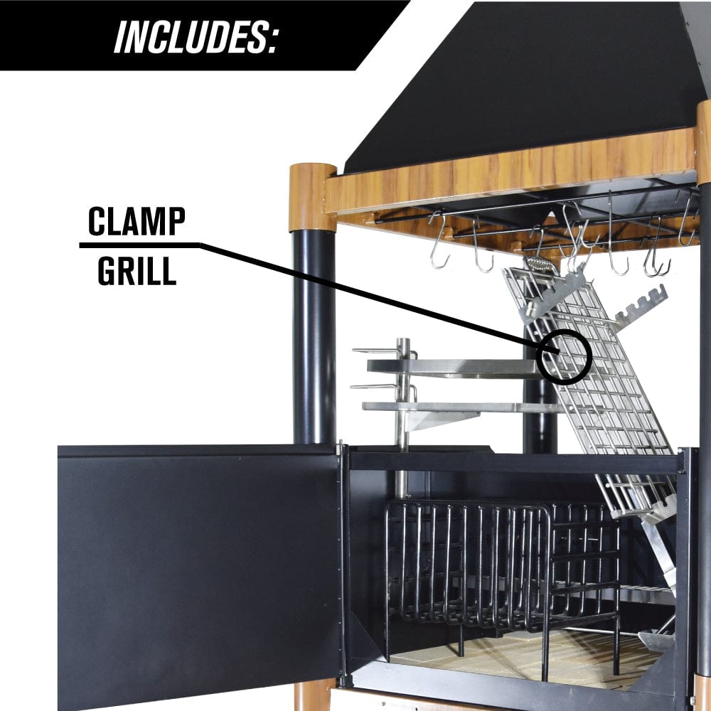 Tagwood Grills Tagwood BBQ the Beast Argentine Wood Fire & Charcoal Grill | Stainless steel and Acacia wood | BBQ02SI