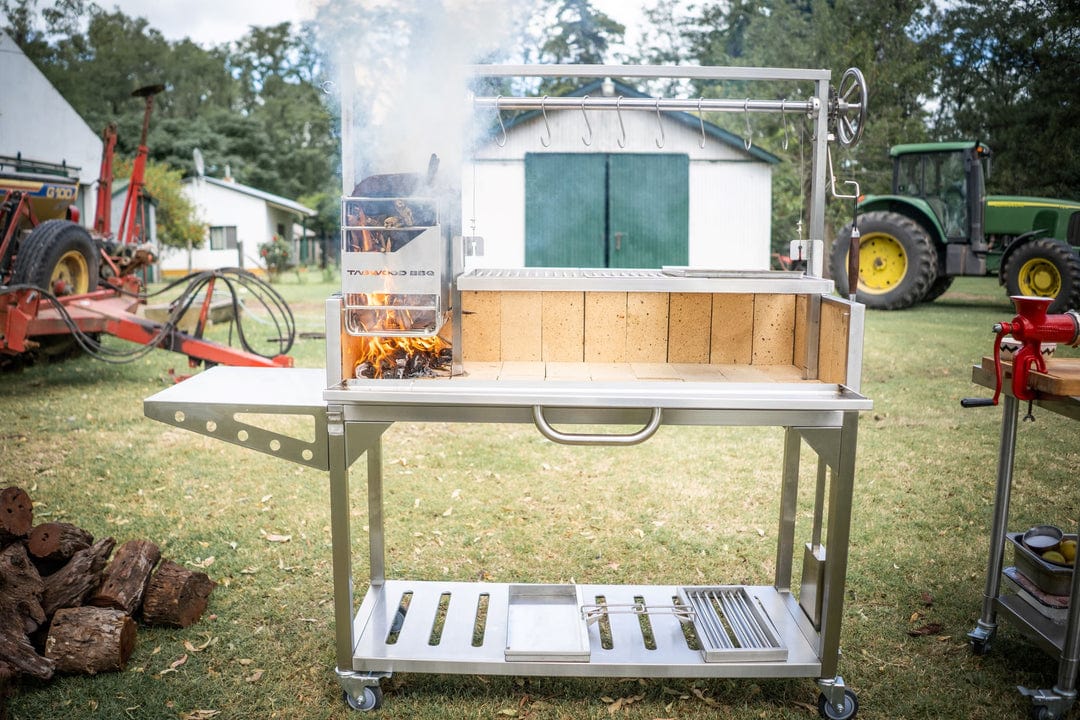Tagwood Grills Tagwood BBQ Ultimate Series Argentine Santa Maria Wood Fire & Charcoal Freestanding Grill | 714 sq. in. of total grilling area | BBQ03SS