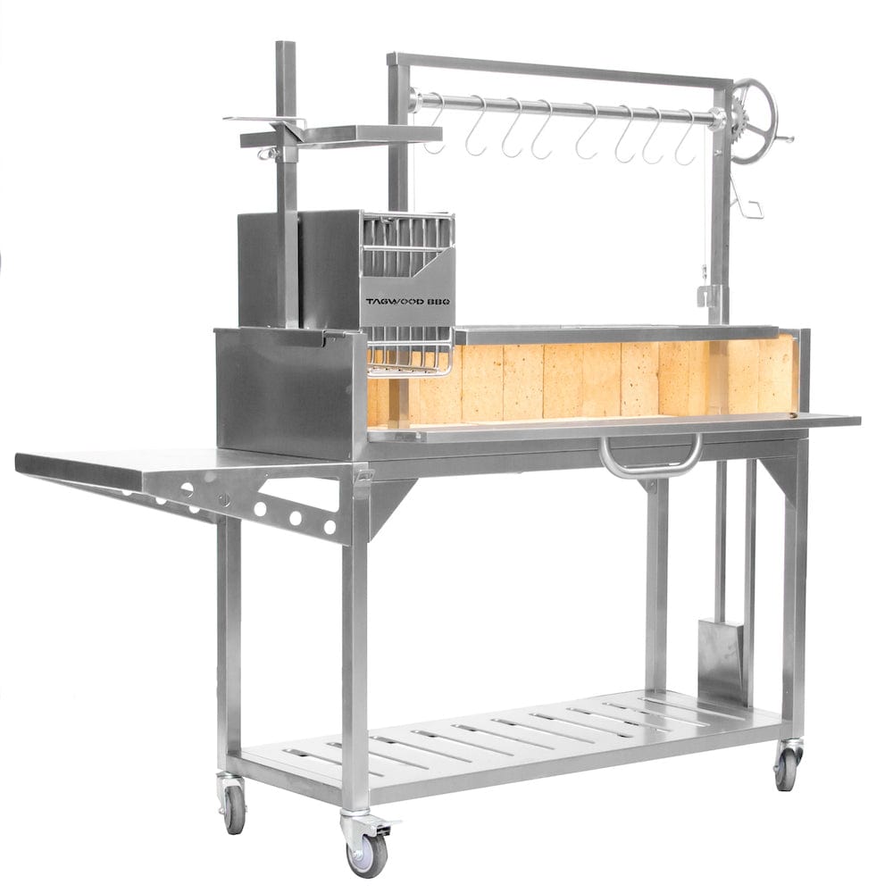Tagwood Grills Tagwood BBQ Ultimate Series Argentine Santa Maria Wood Fire & Charcoal Freestanding Grill | 714 sq. in. of total grilling area | BBQ03SS