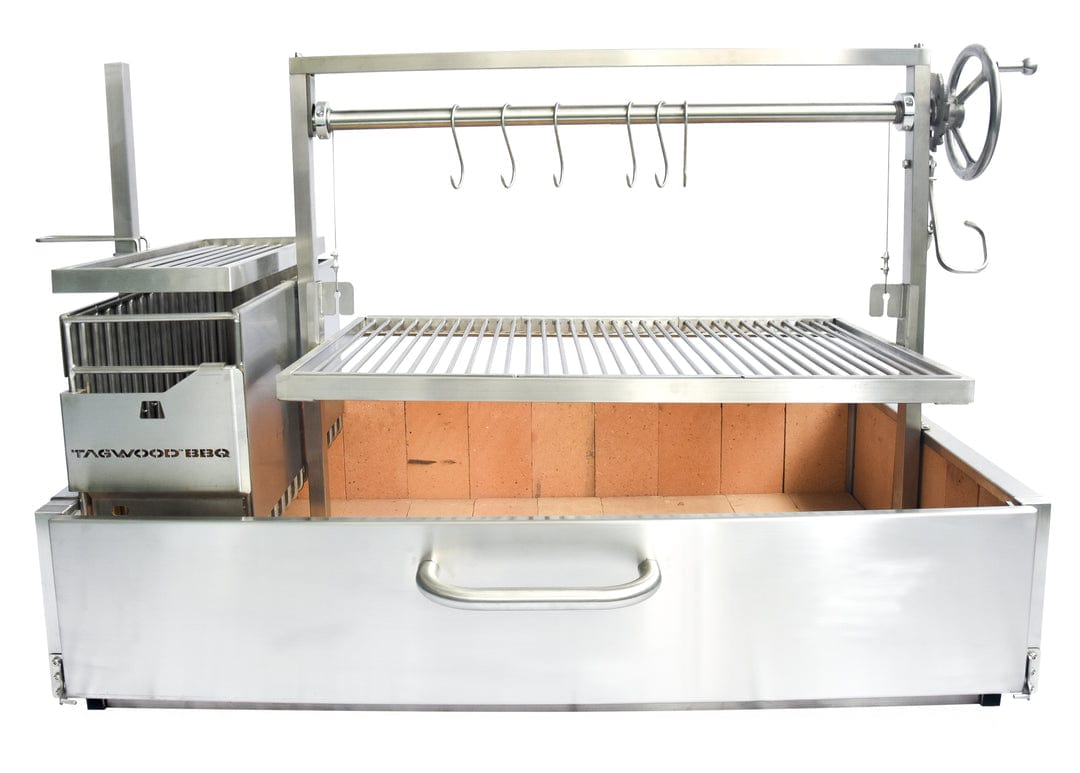 Tagwood Grills Tagwood BBQ XL Argentine Wood Fire & Charcoal Grill Built-in Grill | 1,117 sq. in. of total grilling area | BBQ25SS