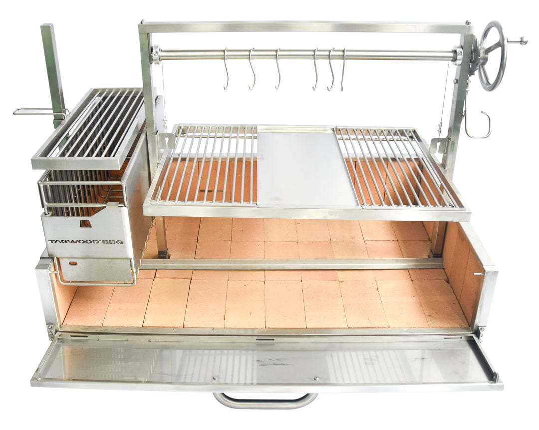 Tagwood Grills Tagwood BBQ XL Argentine Wood Fire & Charcoal Grill Built-in Grill | 1,117 sq. in. of total grilling area | BBQ25SS