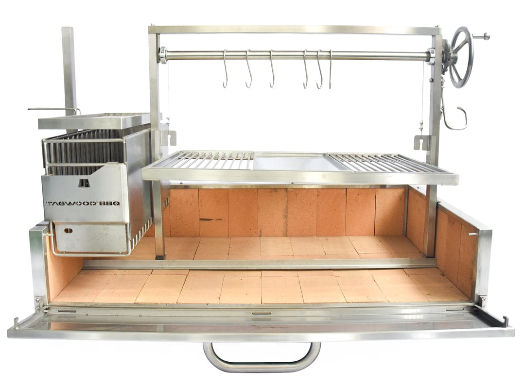 Tagwood Grills Tagwood BBQ XL Argentine Wood Fire & Charcoal Grill Built-in Grill | 1,117 sq. in. of total grilling area | BBQ25SS