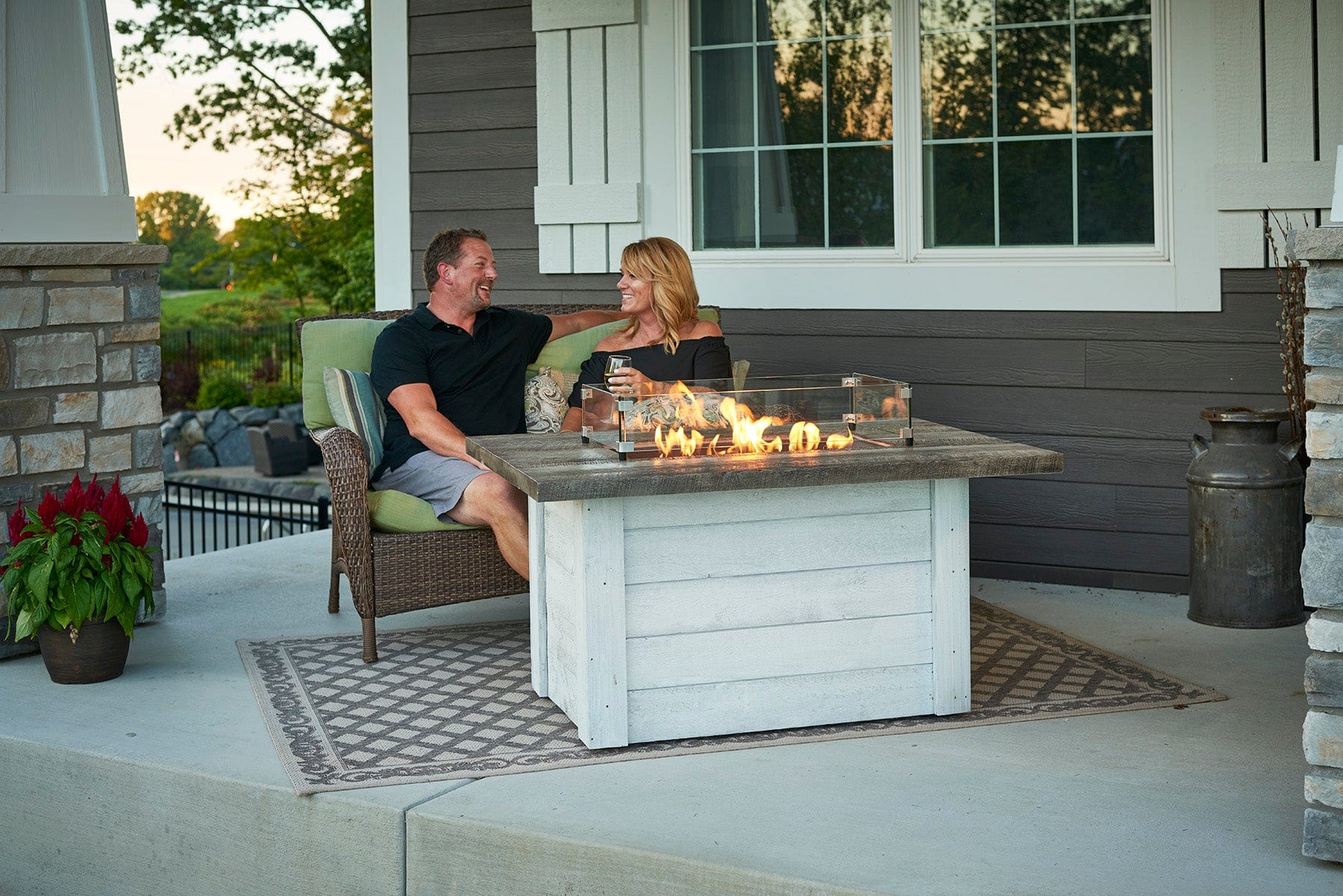 The Outdoor Great Room Fire Features The Outdoor Great Room Alcott Rectangular Gas Fire Pit Table / ALC-1224
