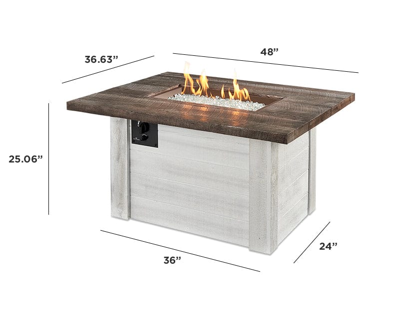 The Outdoor Great Room Fire Features The Outdoor Great Room Alcott Rectangular Gas Fire Pit Table / ALC-1224