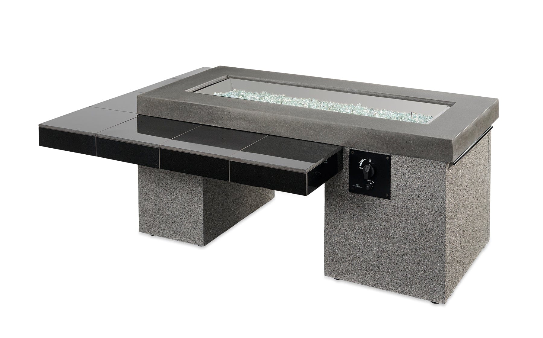 The Outdoor Great Room Fire Features The Outdoor Great Room Black or Brown Uptown Linear Gas Fire Pit Table / UPT-1242, UPT-1242-BRN