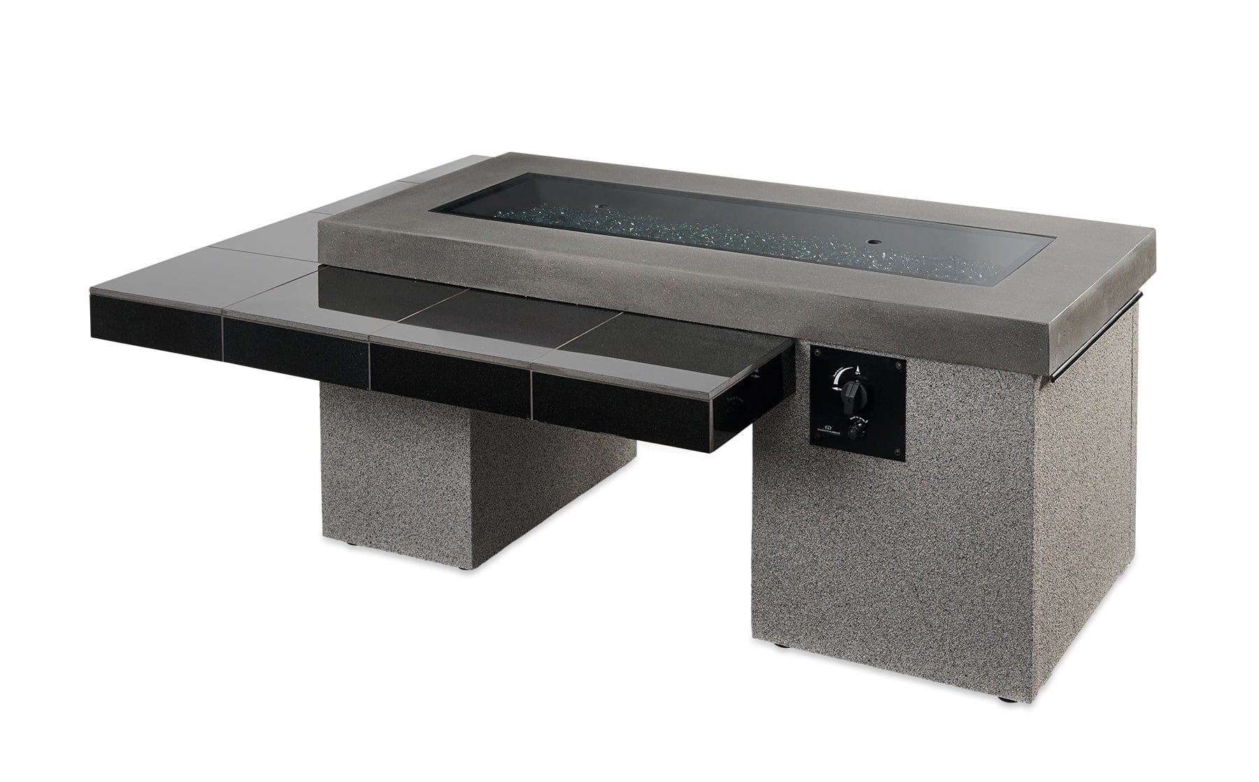 The Outdoor Great Room Fire Features The Outdoor Great Room Black or Brown Uptown Linear Gas Fire Pit Table / UPT-1242, UPT-1242-BRN