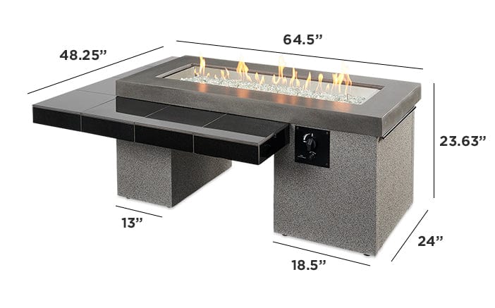 The Outdoor Great Room Fire Features The Outdoor Great Room Black or Brown Uptown Linear Gas Fire Pit Table / UPT-1242, UPT-1242-BRN